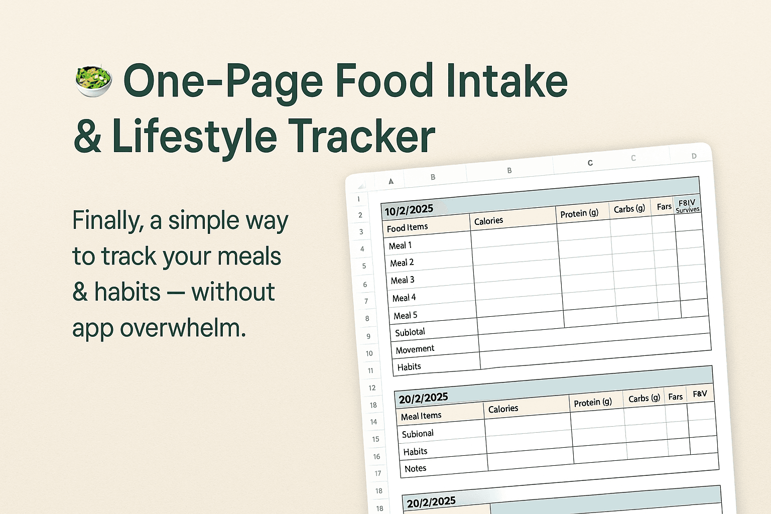 GPT Macro Calculator + One-Page Food Intake & Lifestyle Tracker